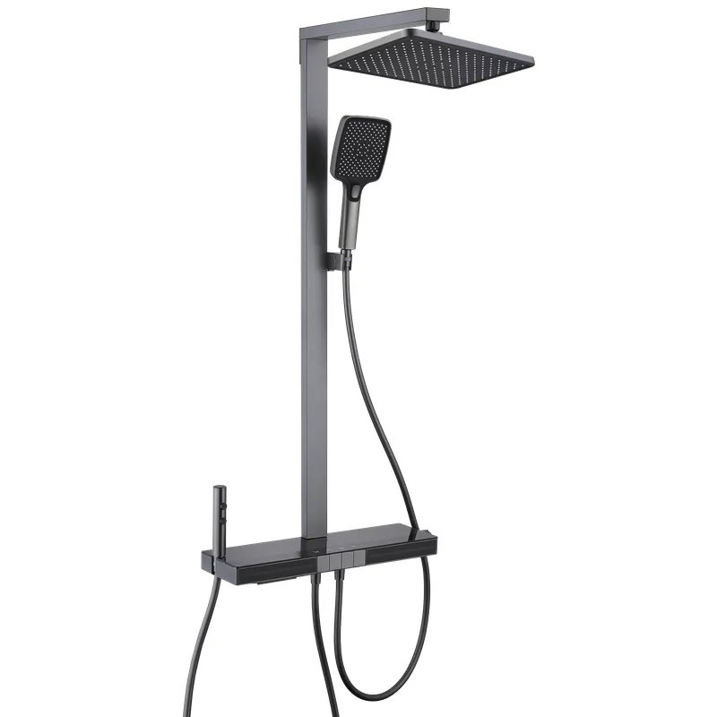 Душова колона MIXXUS PREMIUM NEXT-009-J GRAPHITE з термостат. змішувачем, з кноп. перемик. 4 режими (Колір графіт) (MI6544)