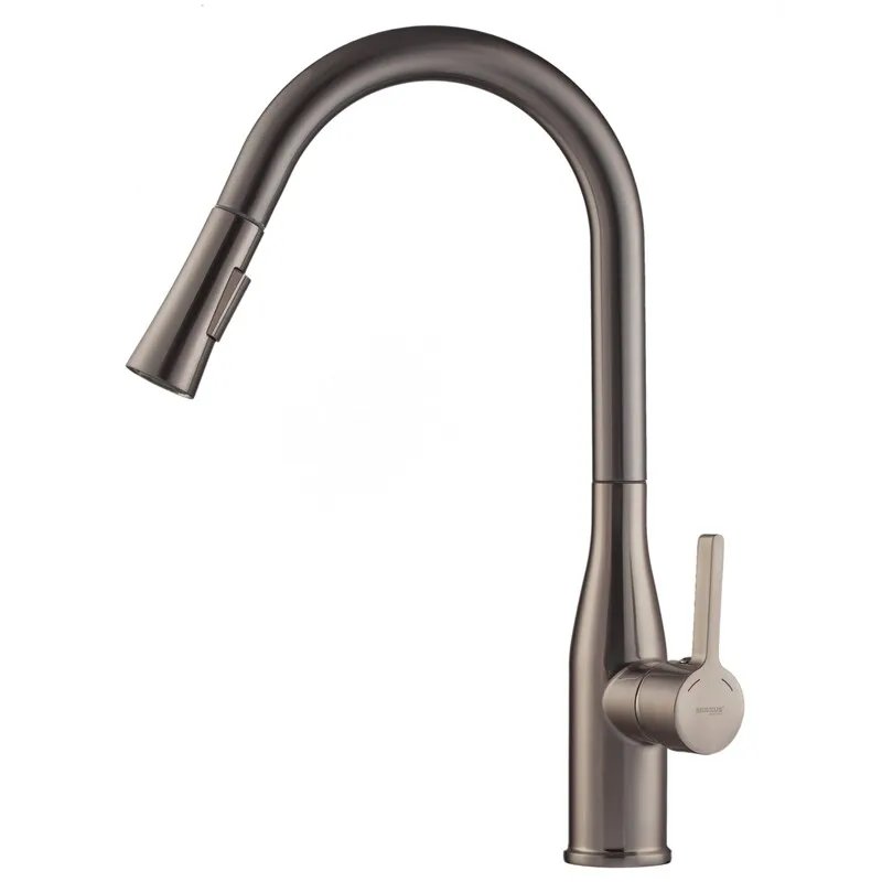 Змішувач для кухні MIXXUS PREMIUM SUMMER 014 GRAPHITE з висувним виливом (Колір графіт) (MI8282)