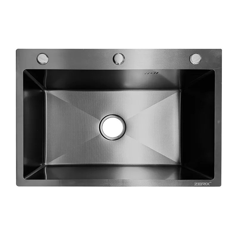 Мийка ZERIX ZH6845 MICRO DECOR GRAPHITE (3.0/0.8) з нержавіючої сталі (колір графіт) (ZX6185)