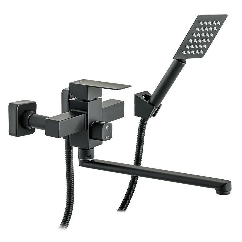 Змішувач для ванни MIXXUS KUB-006 EURO BLACK з нерж. сталі SUS304 (Колір чорний) (MI2811)