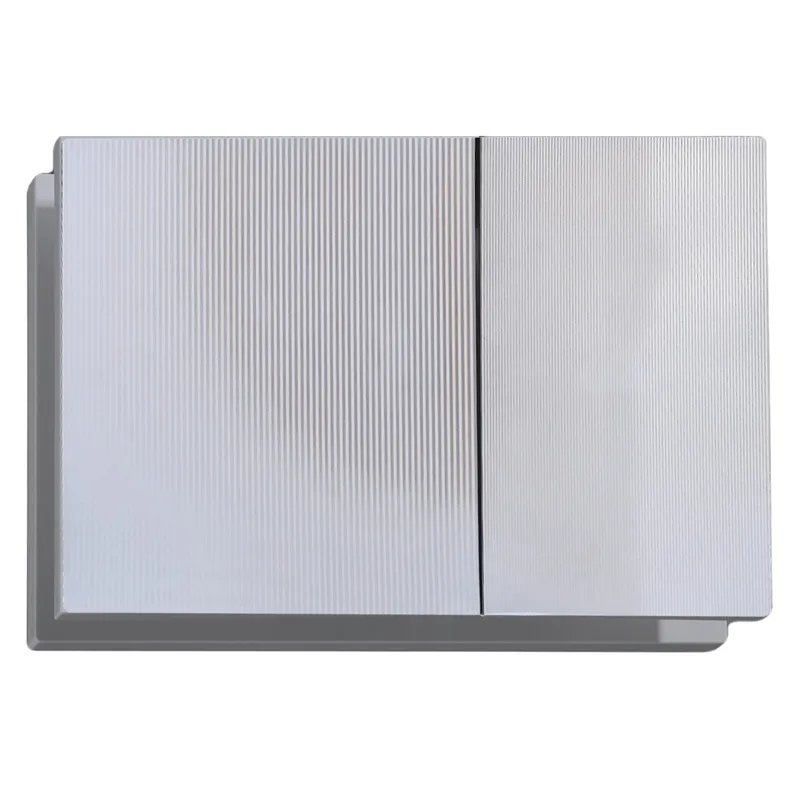 Панель змиву KOER KT-0610-STR-01 240x160x32mm пластикова, кнопка квадратна (колір хром з лінійною структурою) (KR6147)