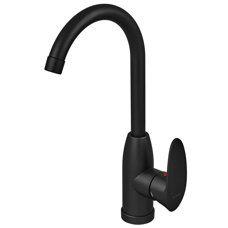 Змішувач для кухні PLAMIX CEZAR-011-B SET MATTE BLACK (з підведенням) (Колір матовий чорний) (PM0668)