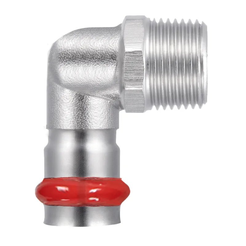 Коліно 90° ЗР KOER KQ.L1806M PRESS-INOX AISI 304 18x1/2" (KR6415)
