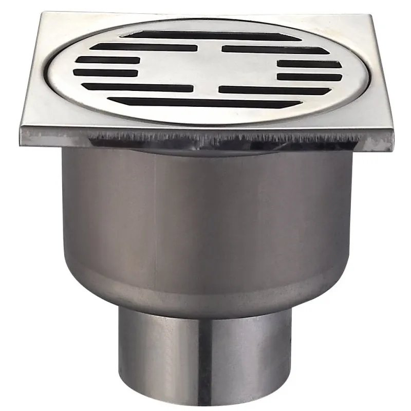 Душовий трап MIXXUS DRAIN-01-10x10-180 з нерж. сталі SUS304 100x100мм, прямий відвід (Колір нерж) (MI3421)