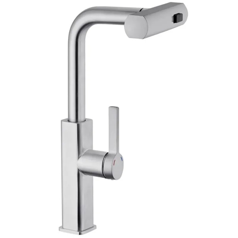 Змішувач для кухні MIXXUS PREMIUM HAMMER 014 з висувним виливом (Колір хром) (MI6953)