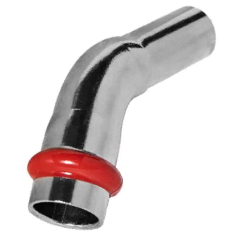 Коліно 45° однорозтрубне ВЗ KOER KQ.B35 PRESS-INOX AISI 304 35x35 (KR6429)