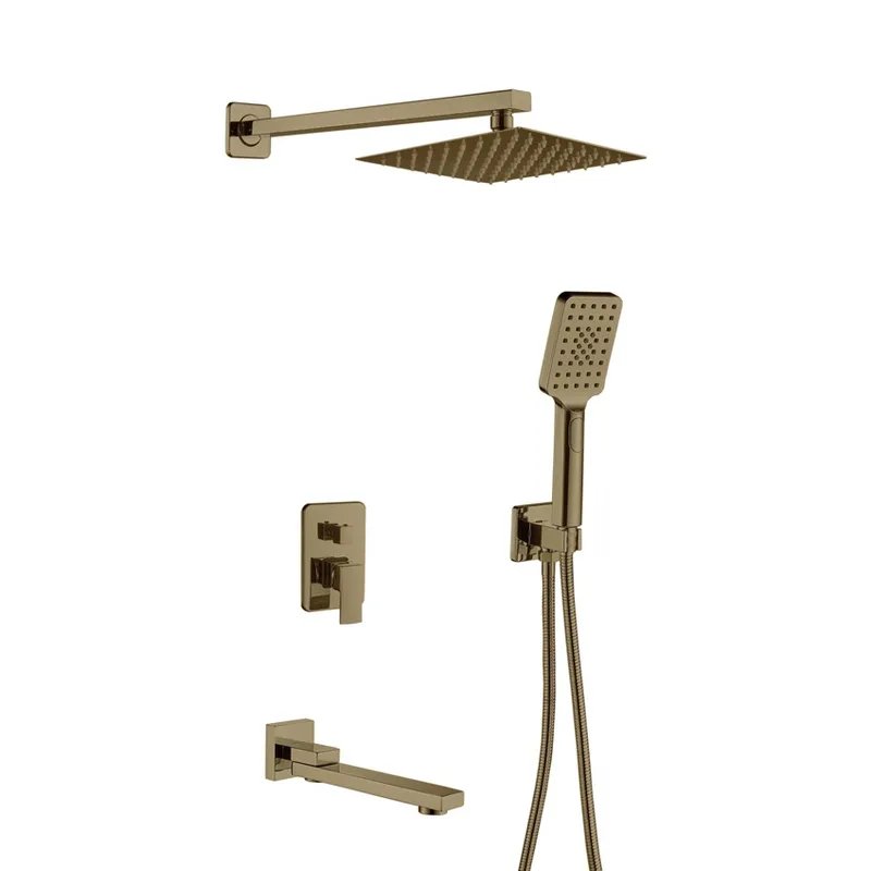 Вбудована душова система HAIBA KUBUS 009 (INNER) BRUSHED GOLD (Колір матове золото) (HB9629)