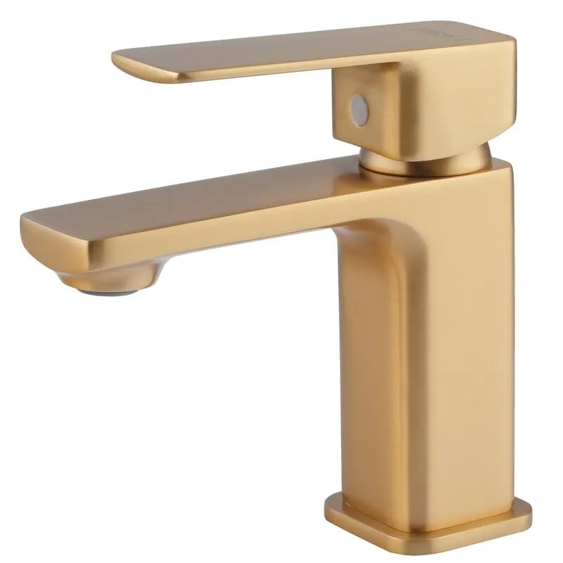 Змішувач для умивальника HAIBA KUBUS 001 BRUSHED GOLD (Колір матове золото) (HB9622)