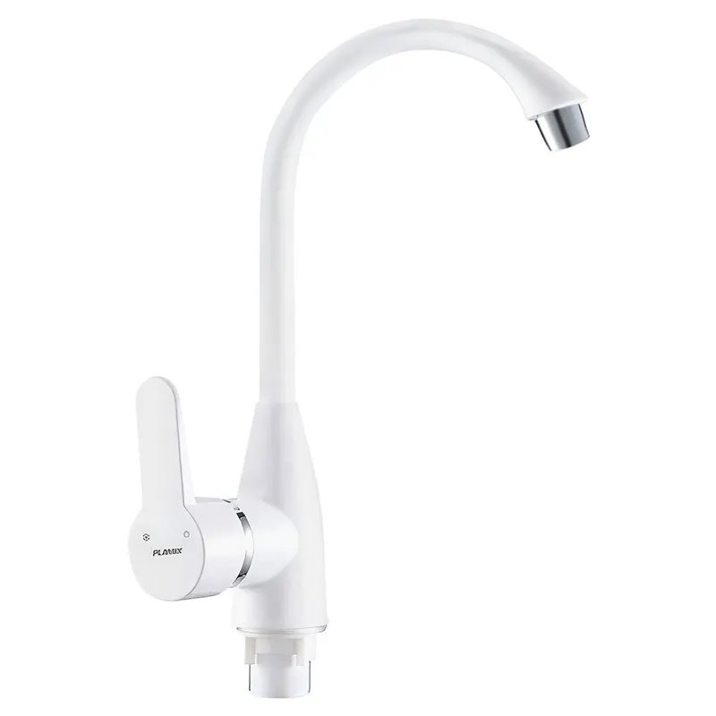 Змішувач для кухні PLAMIX MARIO-011 WHITE (з підведенням) (Колір білий) (PM0605)
