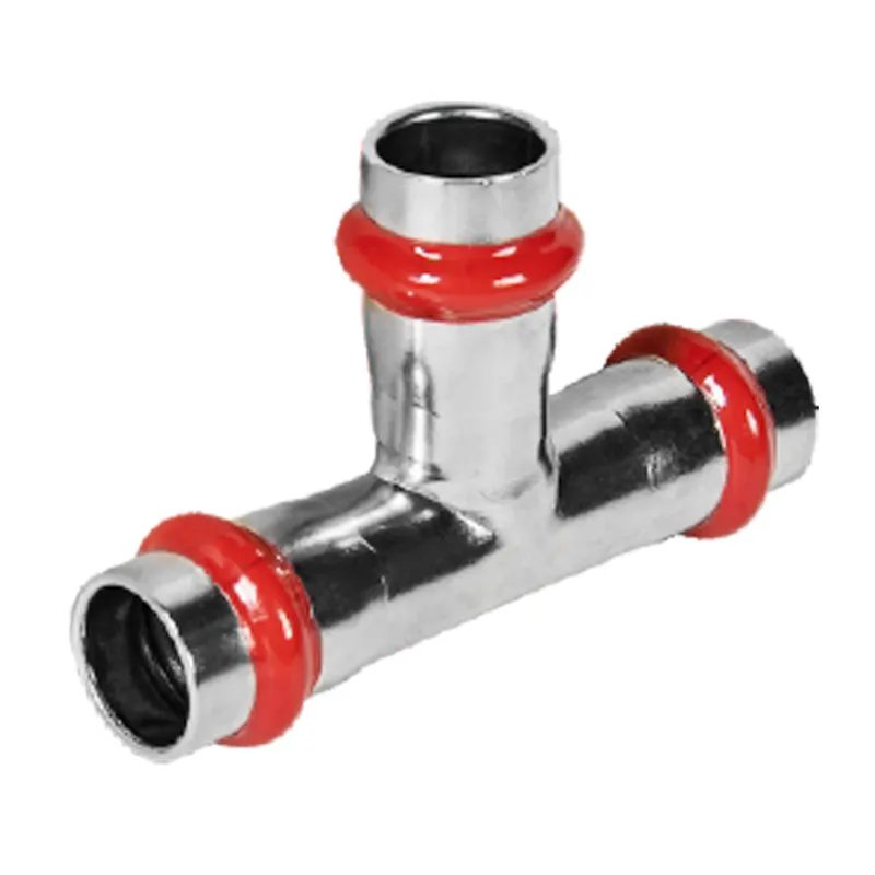 Трійник трирозтрубний KOER KQ.T15 PRESS-INOX AISI 304 15x15x15 (KR6347)