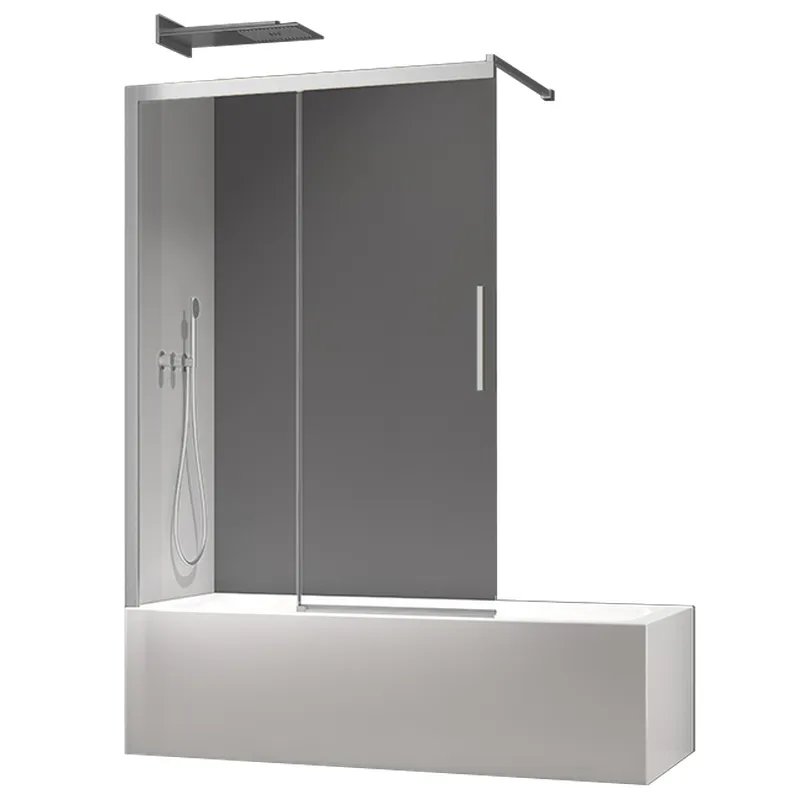 Шторки скляні на ванну розсувні KOER SR BS06-120x150-TR-01 прозоре скло EASY CLEAN 6мм хром (KR5945)
