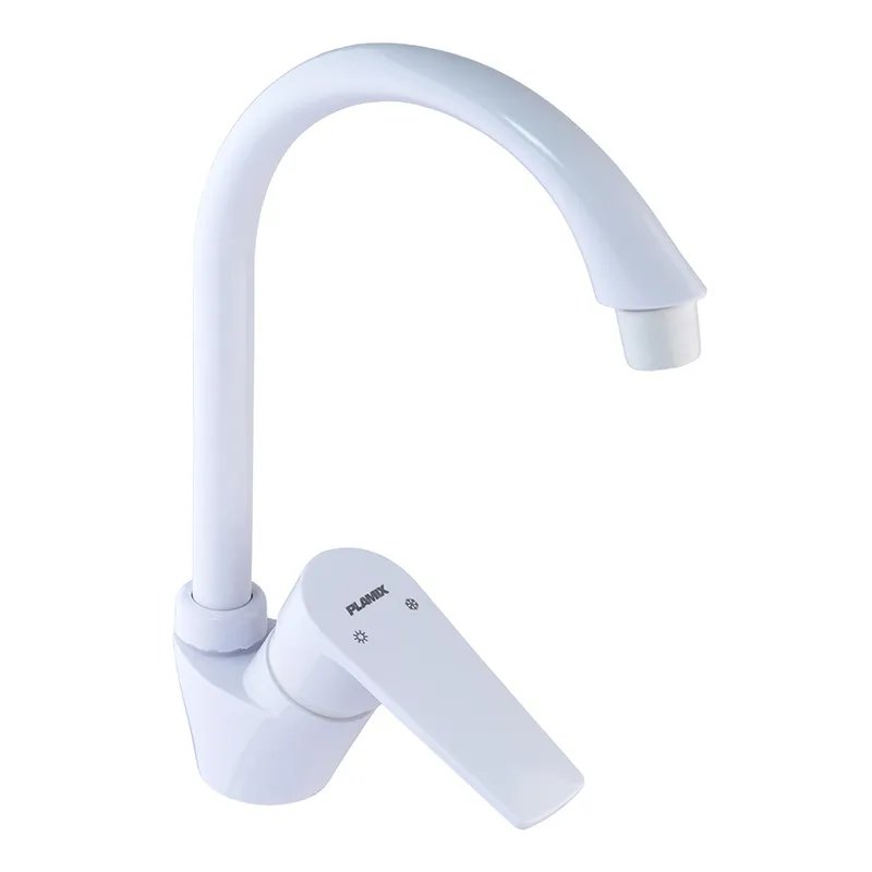 Змішувач для кухні PLAMIX OSCAR-011 WHITE (без підведення) (Колір білий) (PM0615)