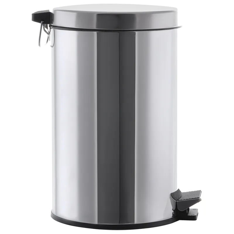 Відро для сміття кругле ZERIX LR-703 CHROME 12 л (колір хром глянець) (ZX2720)