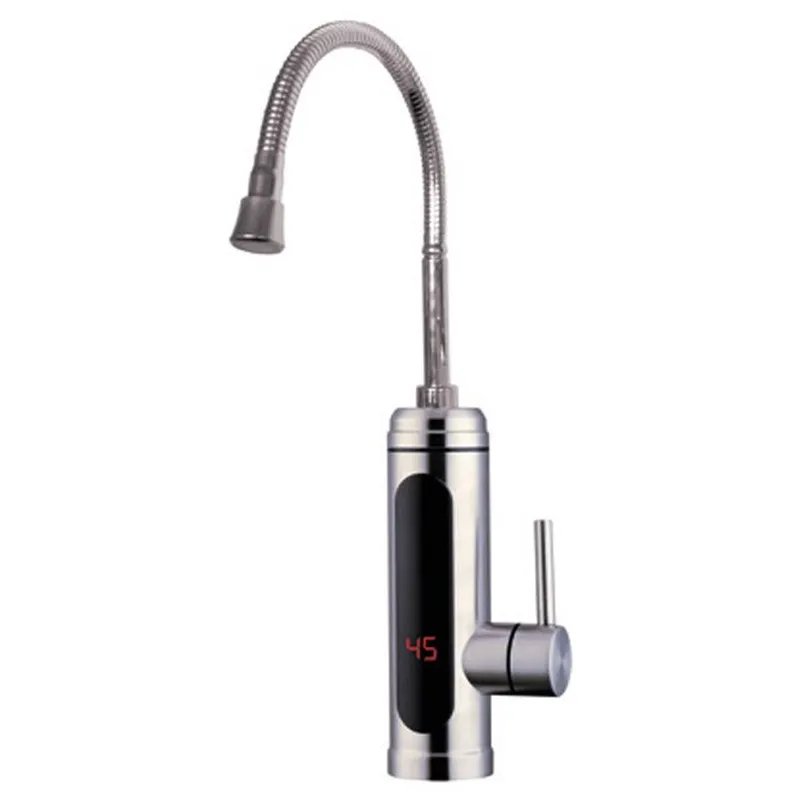 Водонагрівач 3,3 kW проточний ZERIX ELW34-EFP нержавіюча сталь, з індик. темп., ПЗВ, на мийку (ZX4936)