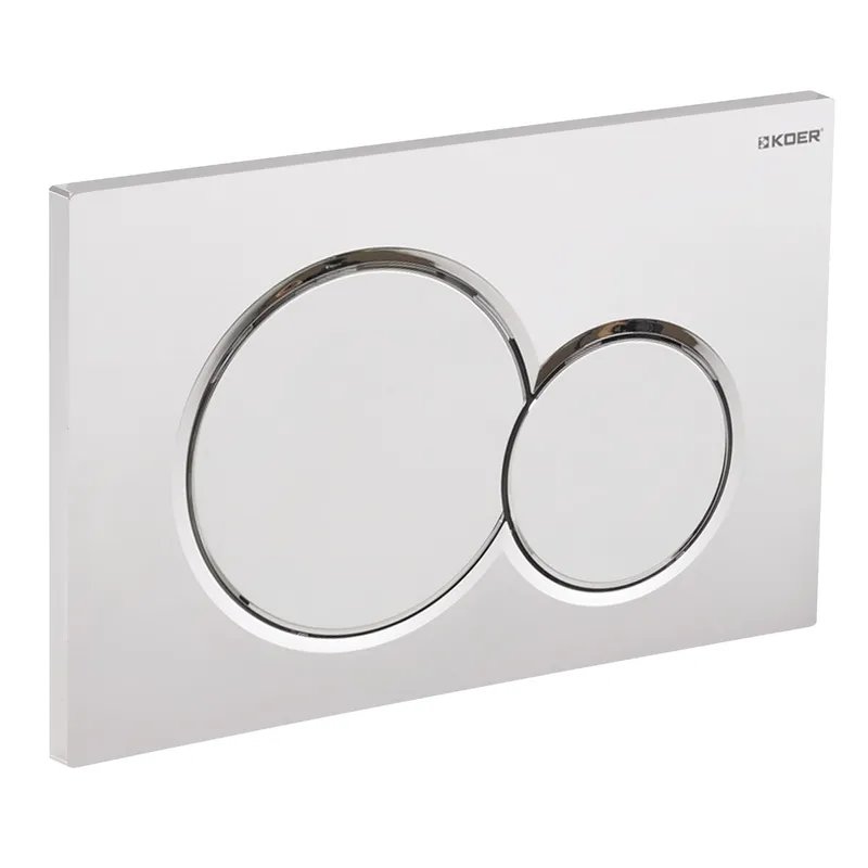 Панель змиву KOER KT-0601-01 240x160x10mm пластикова, кнопка кругла (колір хром) (KR5174)