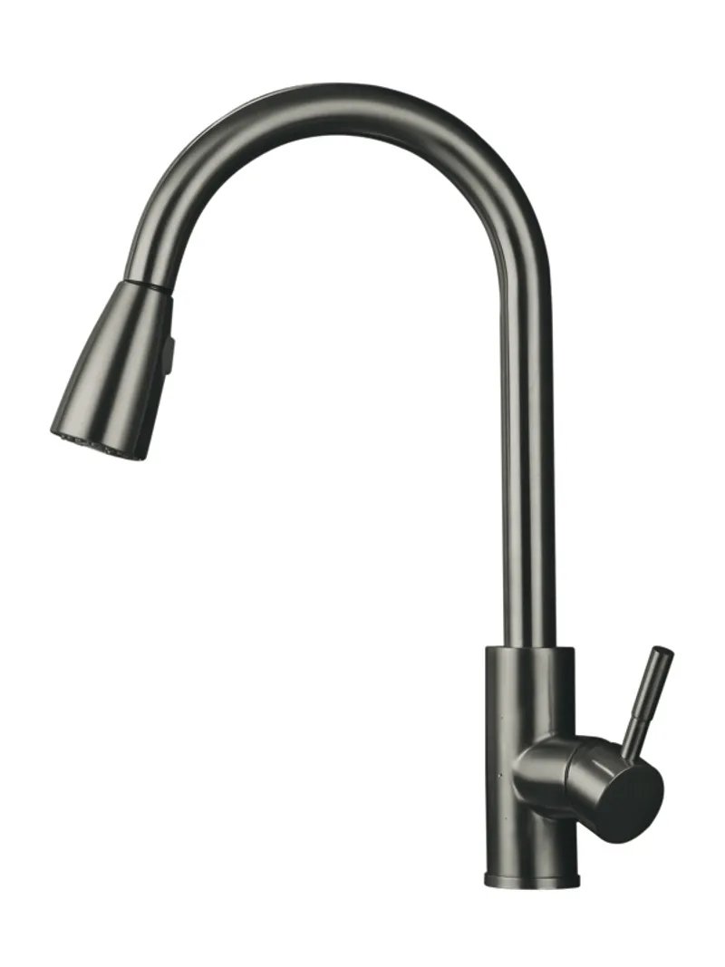 Змішувач для кухні MIXXUS SUS-014-B GRAPHITE з висувною лійкою з нержавіючоїсталі SUS304 (Колір графіт) (MI6564)