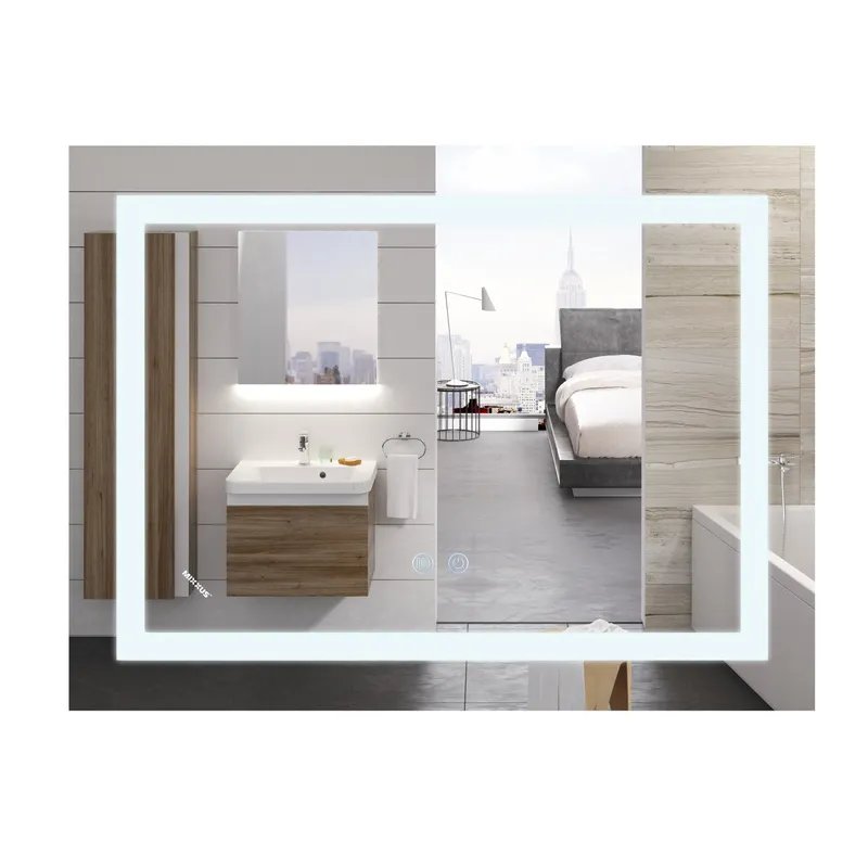 Дзеркало MIXXUS WARM MR12-80x70-REVERSE з LED Touch, Anti-fog, димером, рег. яскравості (MI6936)