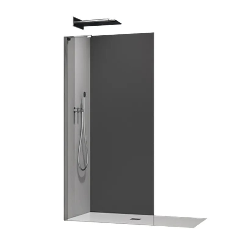 Душова перегородка Walk-In KOER SR SP02-100x200-TR-07 прозоре скло EASY CLEAN 8мм графіт (KR5397)