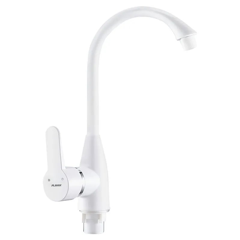 Змішувач для кухні PLAMIX MARIO-011(W) WHITE (з підведенням) (Колір білий) (PM0609)