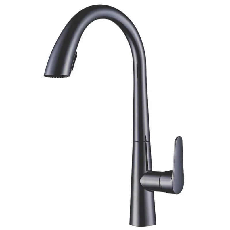Змішувач для кухні MIXXUS PREMIUM WARTA 014 GRAPHITE з висувним виливом (Колір графіт) (MI6957)