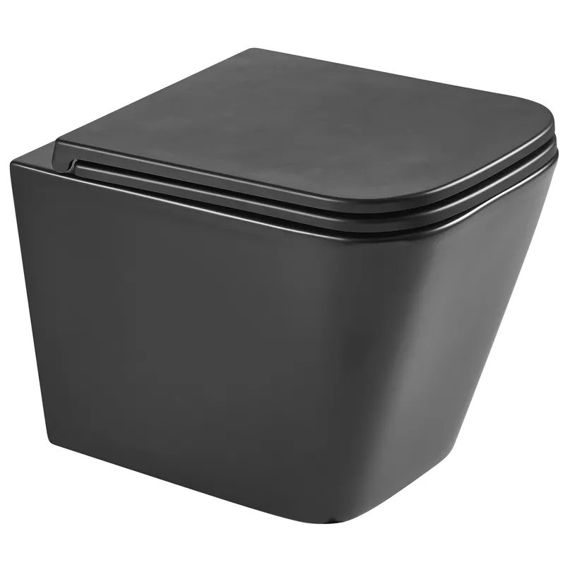 Унітаз підвісний MIXXUS PREMIUM QUADRO-0301-T3 BLACK 490х340х360mm система змиву TORNADO 3.0 (MP6587)