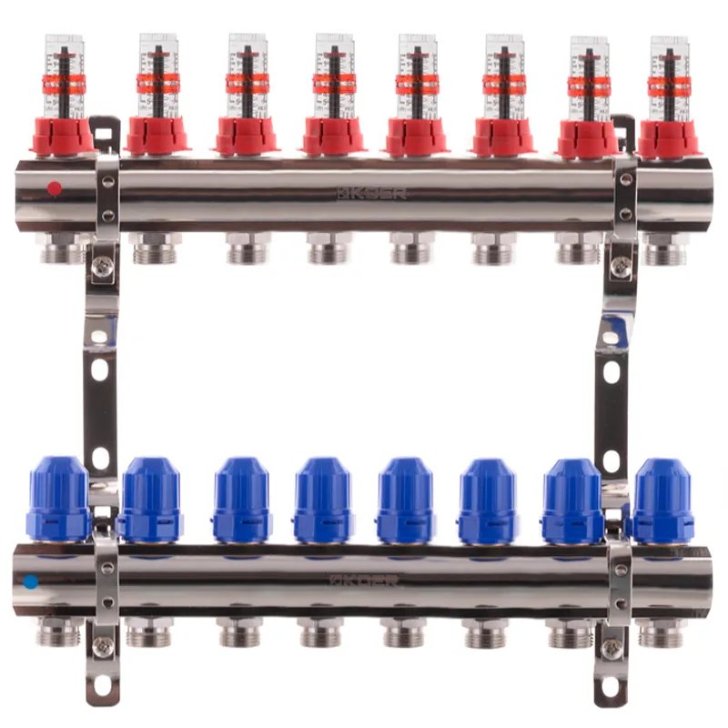 Колекторний блок з витратомірами Koer KR.1110-08 1"x8 ways (KR2645)