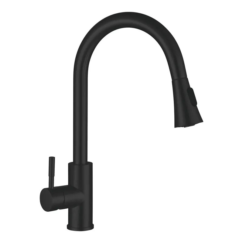 Змішувач для кухні MIXXUS SUS-014-B BLACK з висувною лійкою з нерж. сталі SUS304 (Колір чорний) (MI5862)