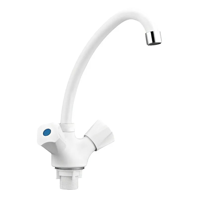Змішувач для кухні PLAMIX OMEGA-271 WHITE (з підведенням) (Колір білий) (PM0610)