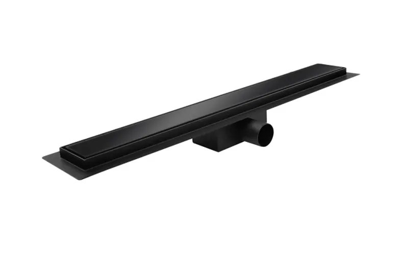 Душовий трап KOER FD08-70x500-GLASS BLACK з нерж. сталі SUS304 70x500мм зі скляною панеллю (Колір чорний) (KR5139)