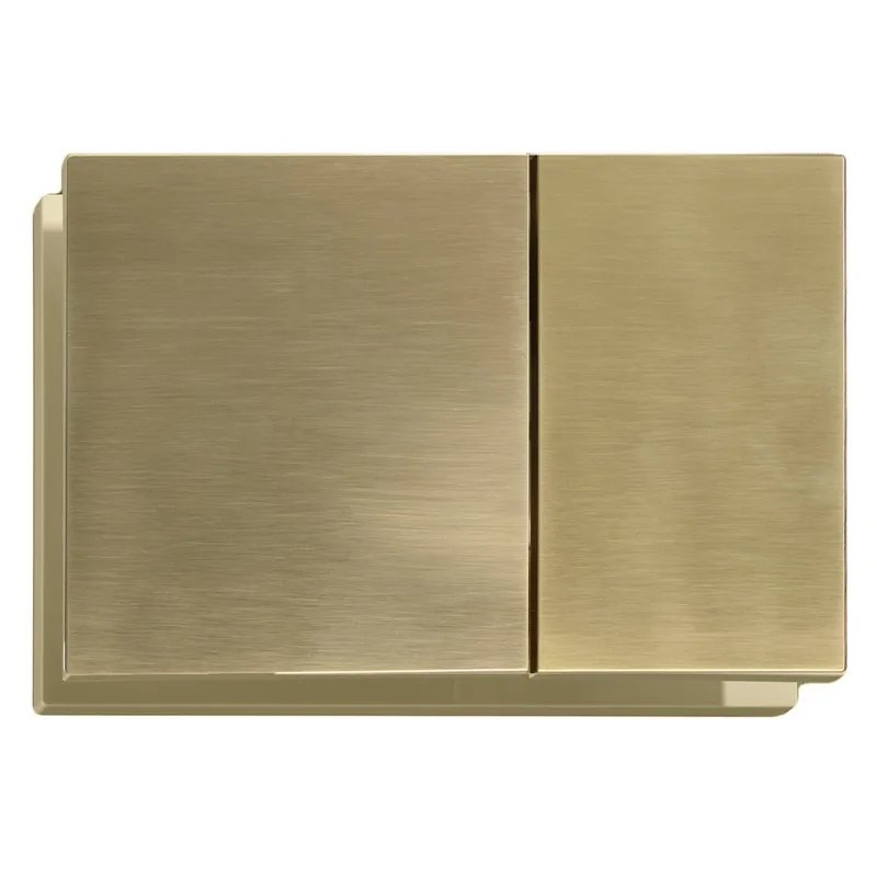 Панель змиву KOER KT-0610-12 240x160x32mm пластикова, кнопка квадратна (колір матове золото) (KR6137)